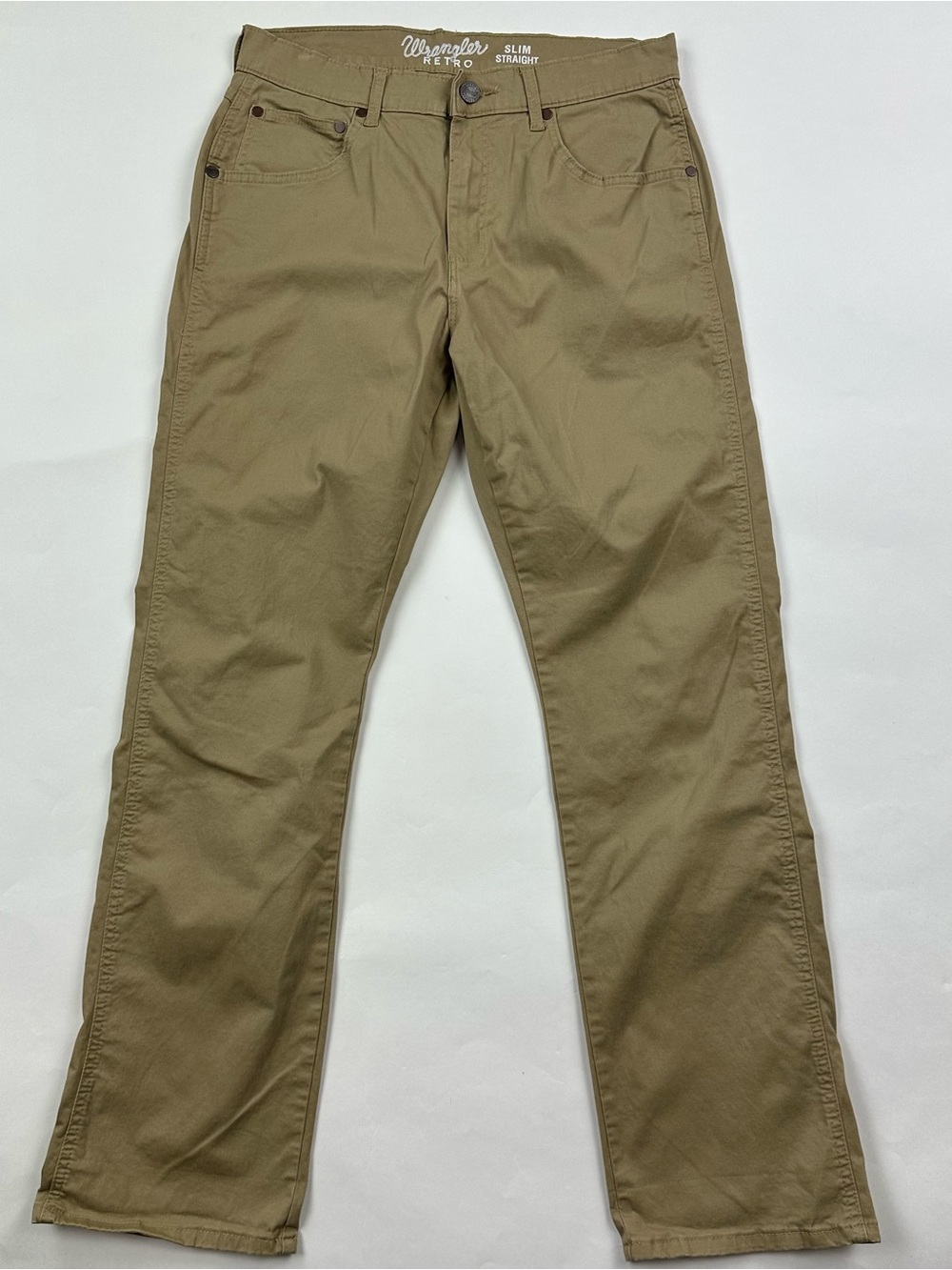 Wrangler Retro Slim Straight Khaki Jeans Size 31x32